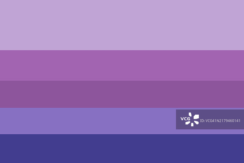 蓝色和紫色水平线条的调色板，十六进制代码：#cba5d8、#b663b5、#9e549f、#9070c5和#443a93图片素材