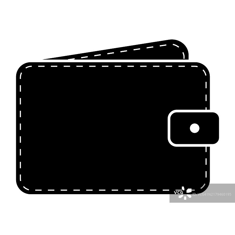 白色背景上的简约钱包图标图片素材