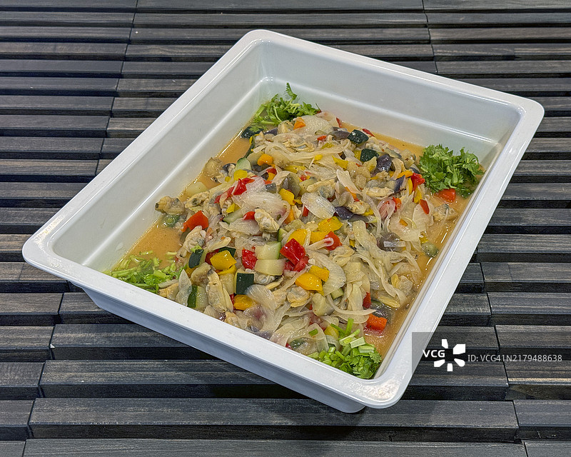 杂菜炒马努拉蛤蜊图片素材