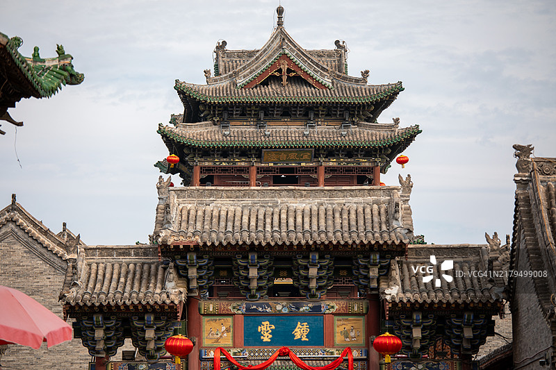 中式古城楼拱门特写图片素材