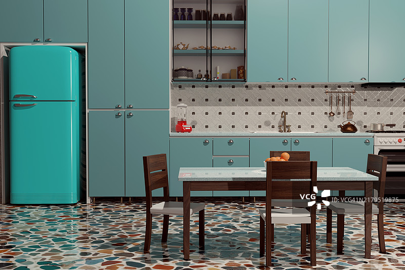 20世纪60年代复古家居内饰图片素材