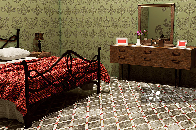 20世纪60年代复古家居内饰图片素材