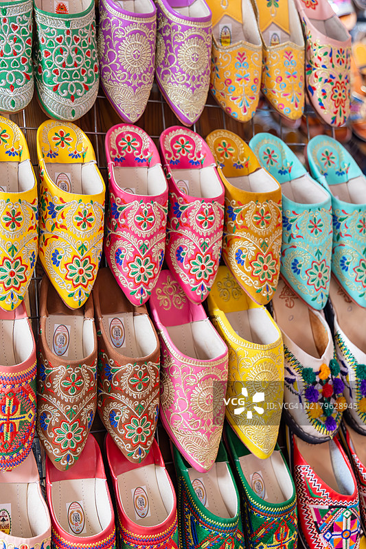 北非摩洛哥马拉喀什的巴巴ouche拖鞋图片素材