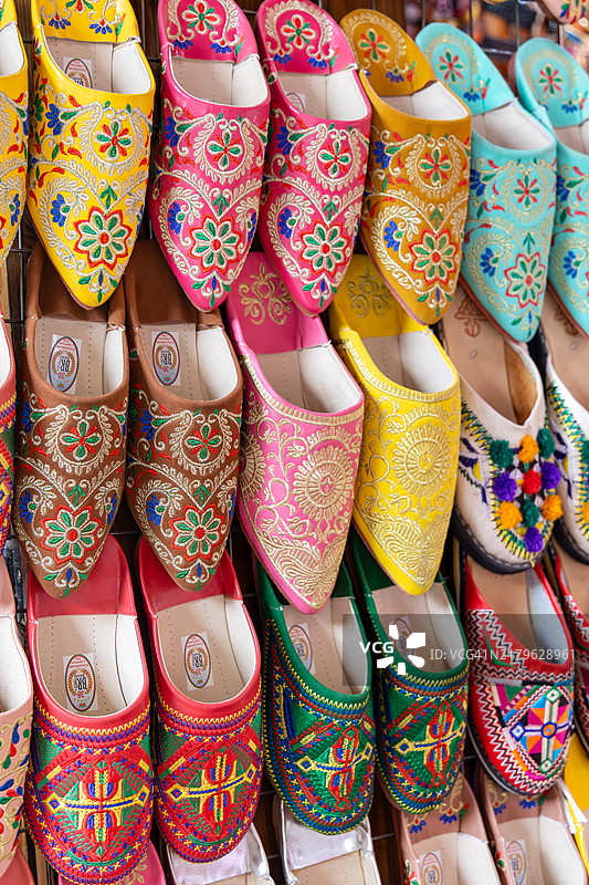 北非摩洛哥马拉喀什的巴巴ouche拖鞋图片素材