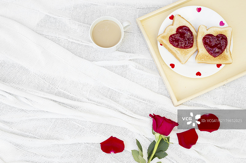 玫瑰花早餐吐司图片素材
