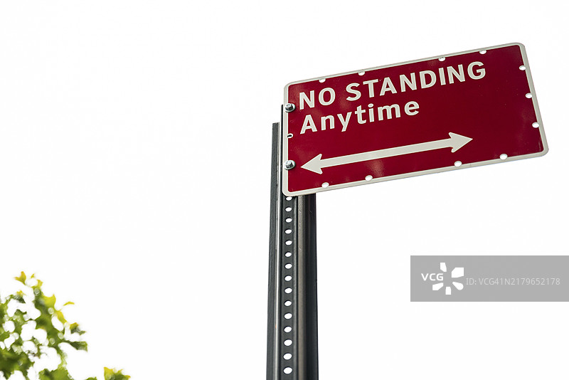 禁止站立街道标志特写图片素材