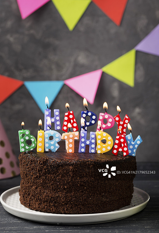 生日蜡烛蛋糕的布置图片素材