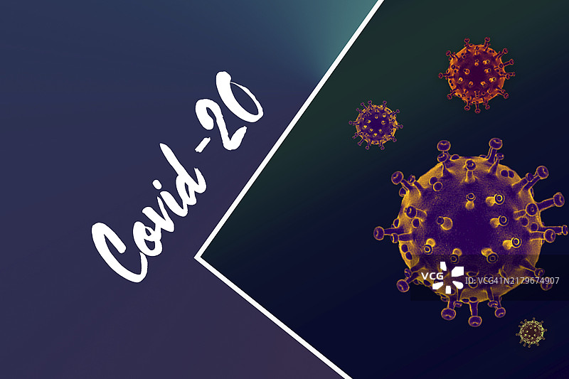 影响健康的新冠病毒疫情突发，病毒变异概念图片素材