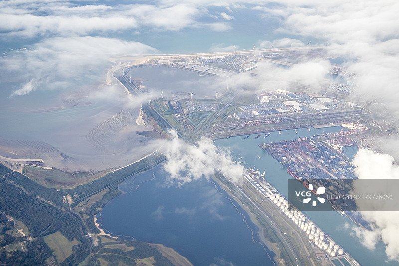 马斯莱克特港区空中鸟瞰图片素材