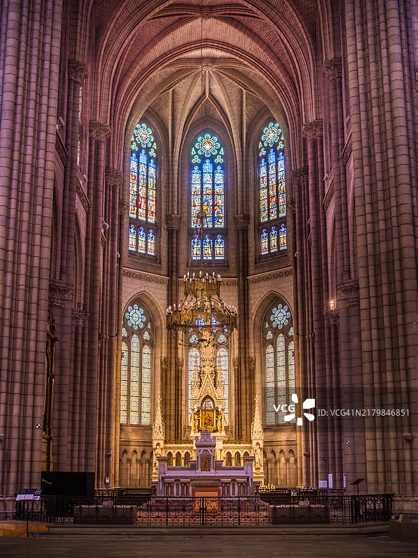 圣母喜讯大教堂唱诗班特写，法国雷恩图片素材