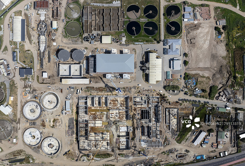 水处理厂的俯视图图片素材