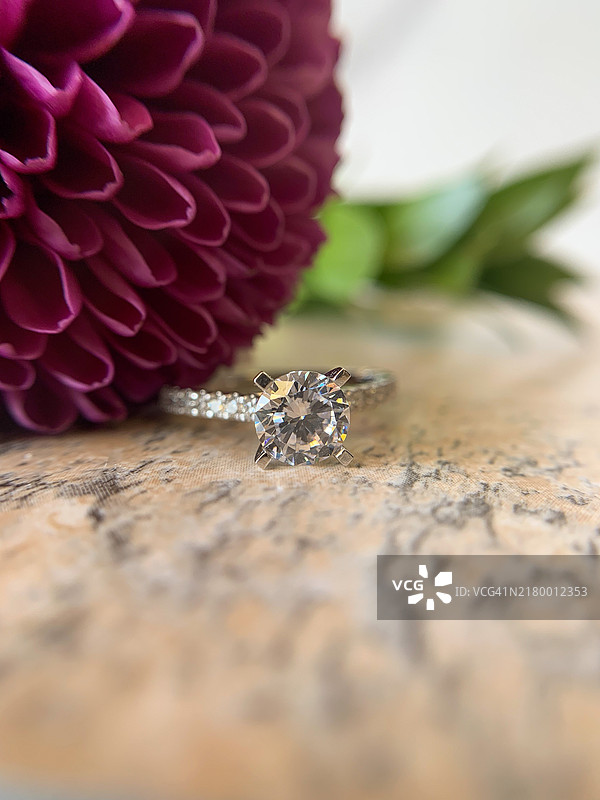 桌子上的戒指特写，威斯康星州，美国图片素材