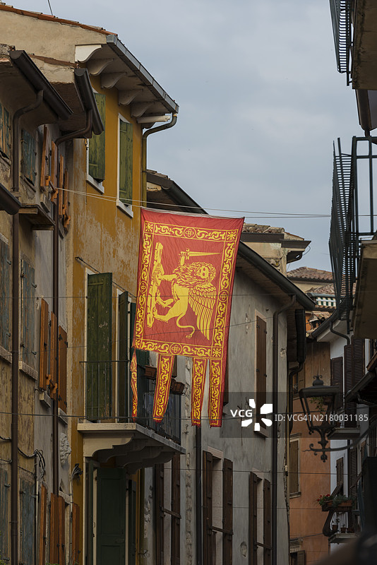 威尼斯旗帜上的狮子图片素材