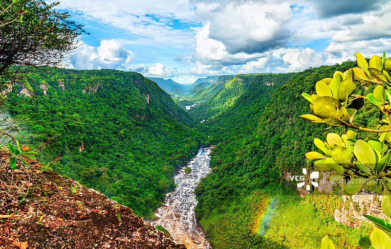 圭亚那南美洲凯图尔瀑布的波塔罗河图片素材