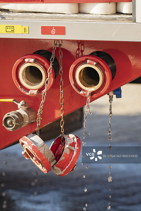 消防车供水接口特写，德国黑森林图片素材