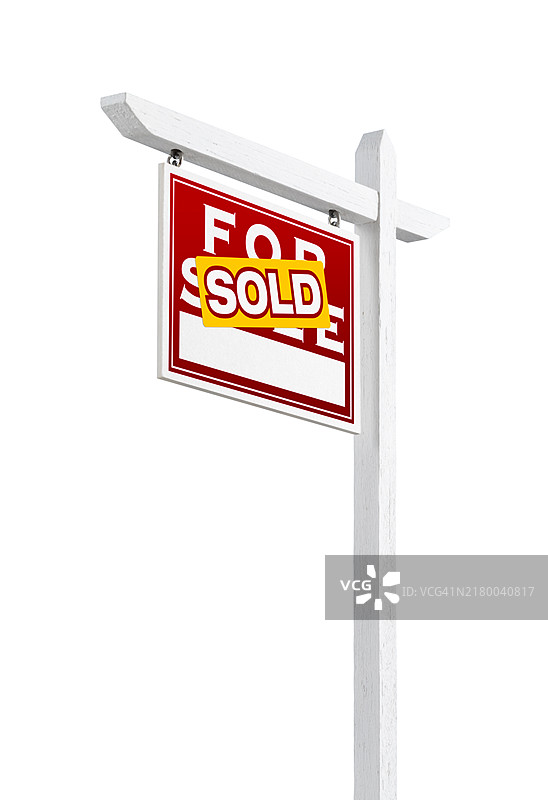 朝左的房地产出售标志，白色背景图片素材