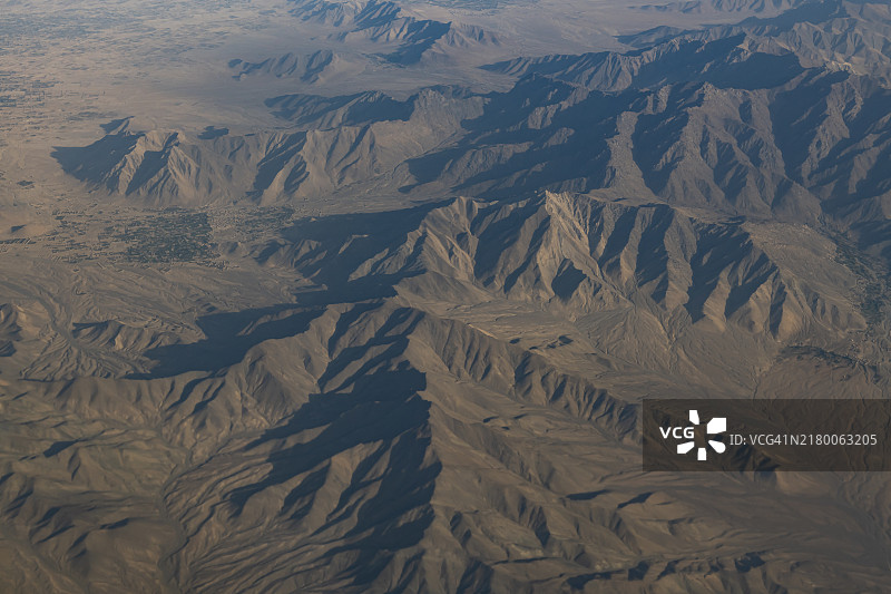 阿富汗南部坎大哈周边地区的航拍图片素材