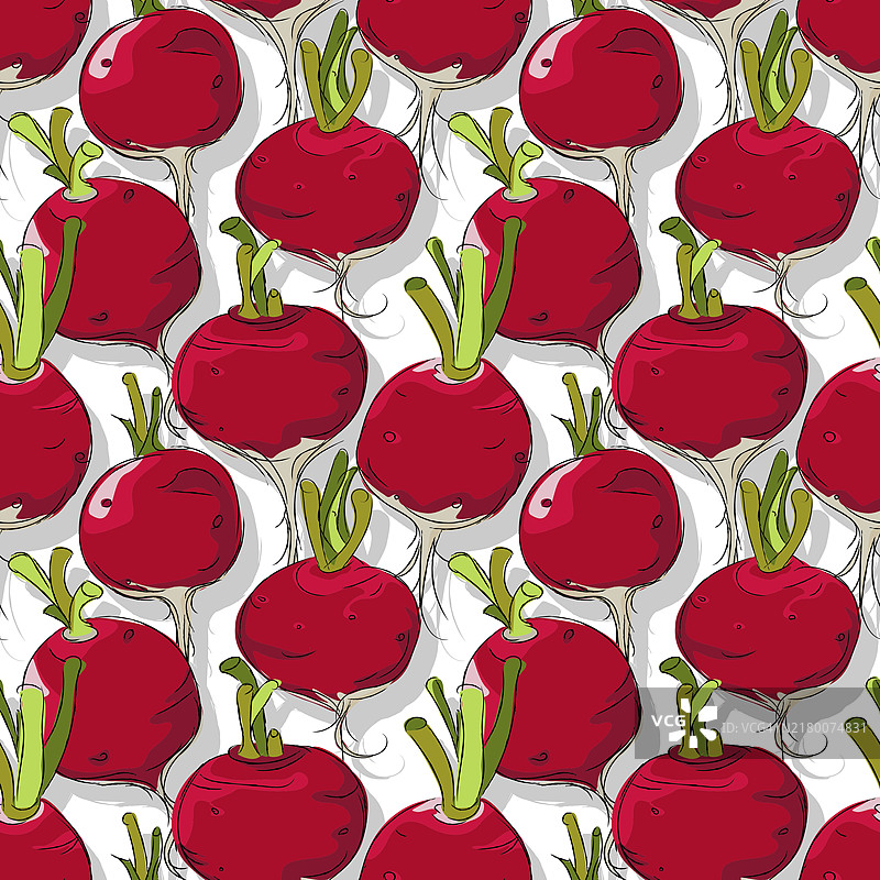 萝卜重复图案，可编辑矢量模板图片素材