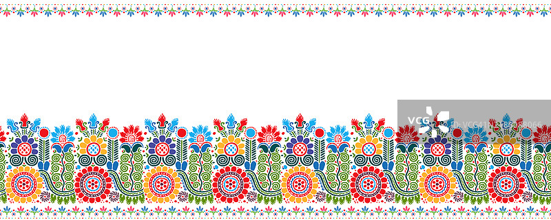 匈牙利矢量刺绣边框图案，白色背景图片素材