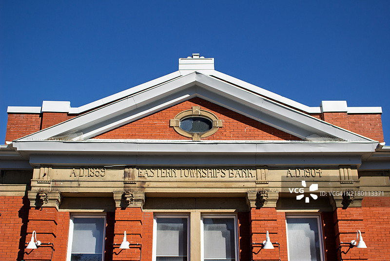 加拿大魁北克省法纳姆的前东部乡镇银行图片素材