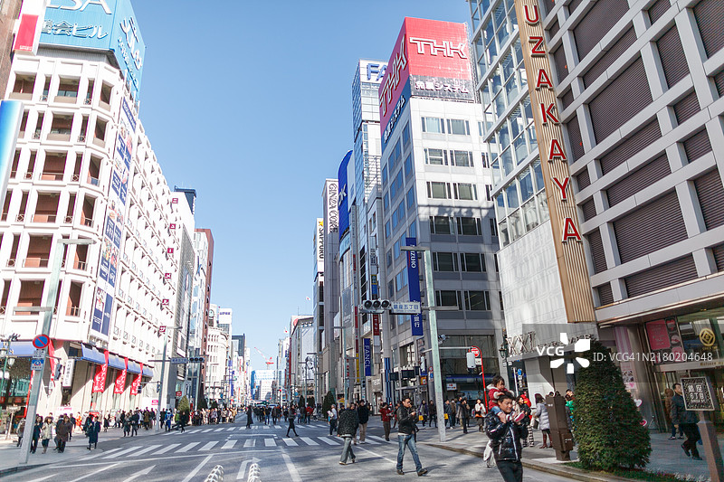 东京银座的冬季景色图片素材