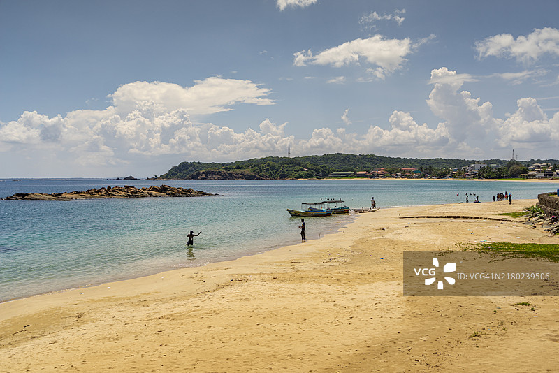 斯里兰卡，特リン科马利的小海滩。图片素材