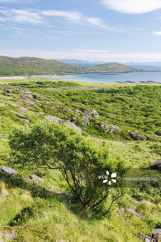 俯瞰爱尔兰凯里郡的蔚蓝大海图片素材