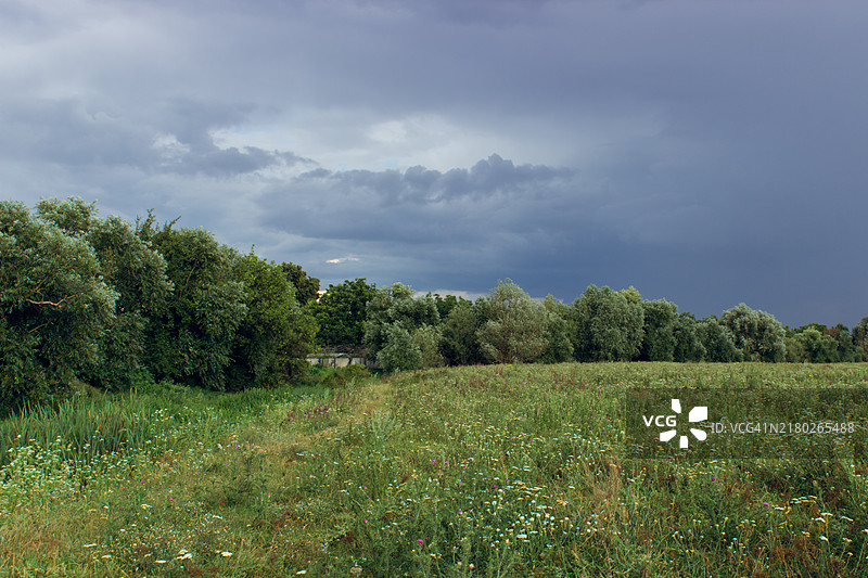乌克兰顿涅茨克州的天空下的田野美景图片素材