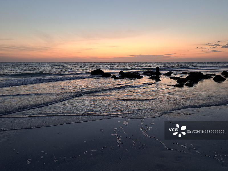 佛罗里达州克利尔沃特的日落海景图片素材