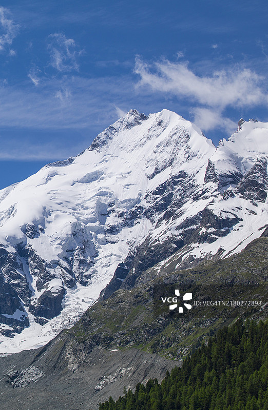 瑞士阿尔卑斯山脉的伯尔尼纳峰图片素材