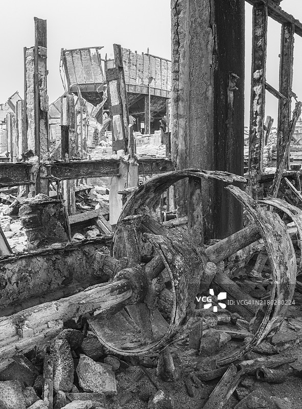 纳米比亚伊丽莎白湾废弃钻石矿镇的红外图像图片素材