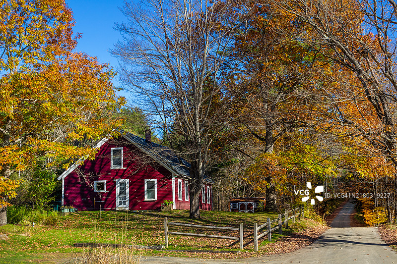 佛蒙特赖特山乡村公路图片素材