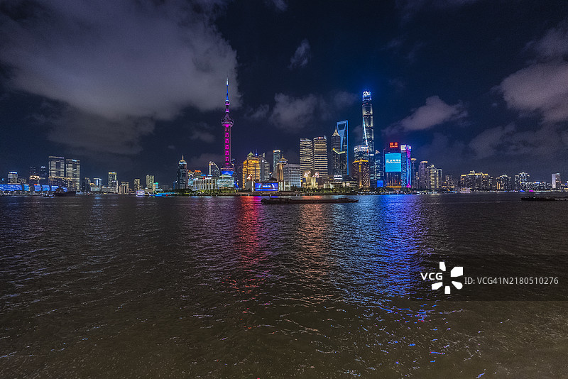 上海夜景天际线图片素材