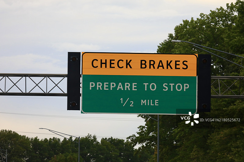 高速公路终点警告标志图片素材