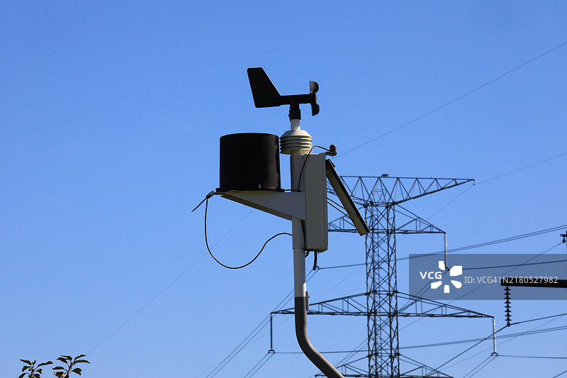 用于监测翼速和方向的气象设备图片素材