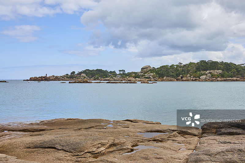 法国布列塔尼玫瑰海岸花岗岩海岛风光图片素材
