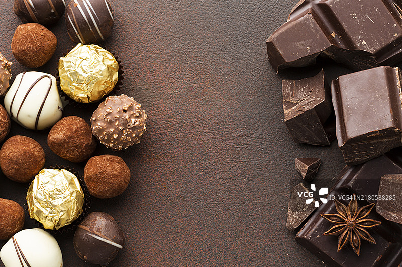 巧克力块松露图片素材