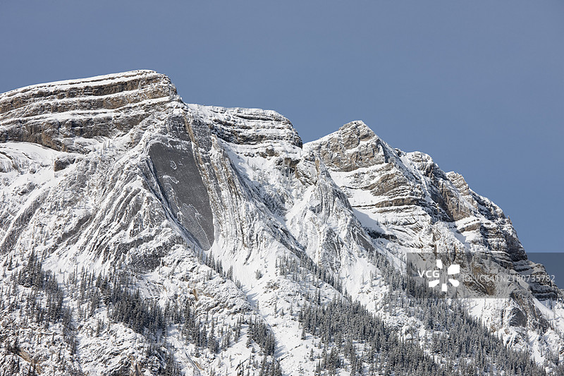 加拿大亚伯拉罕湖的亚伯拉罕山图片素材
