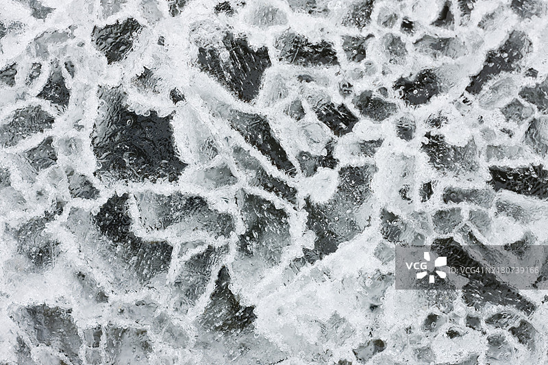 加拿大亚伯拉罕湖的冰纹图片素材