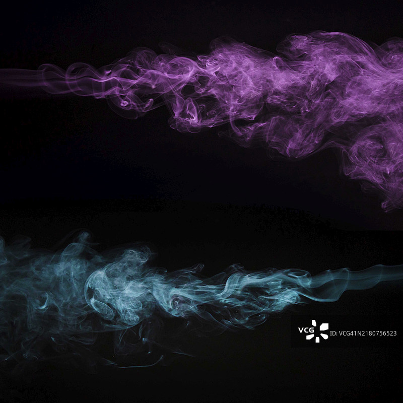 创意粉色蓝色烟雾黑色背景图片素材