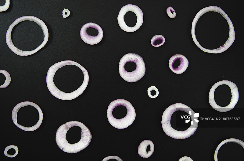 炸洋葱圈顶视图构图图片素材