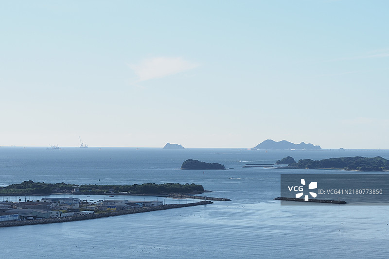 日本海天一色的美丽景色图片素材