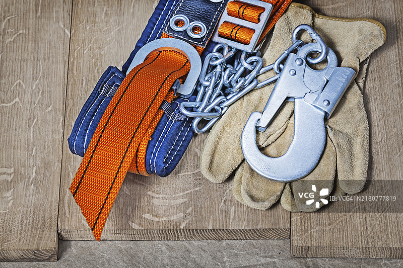 建筑用安全带和手套图片素材