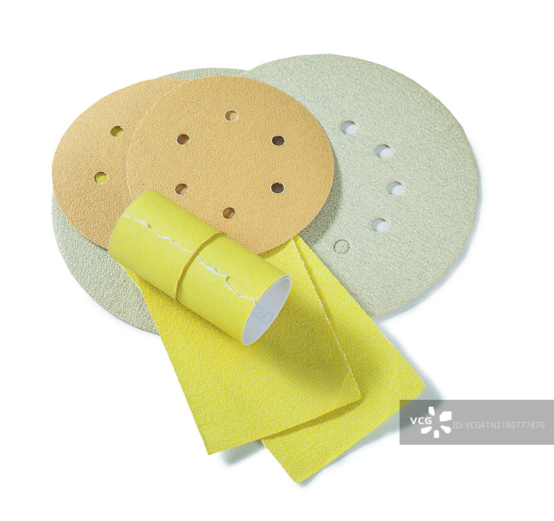 白色背景上的研磨材料图片素材