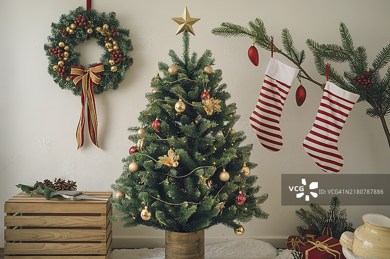 圣诞树的特写镜头图片素材