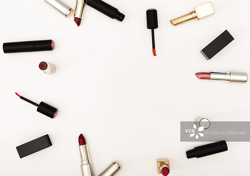 口红俯视框架图片素材