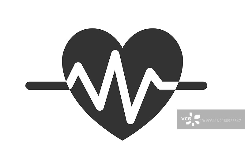 带有心电图的红色爱心图片素材