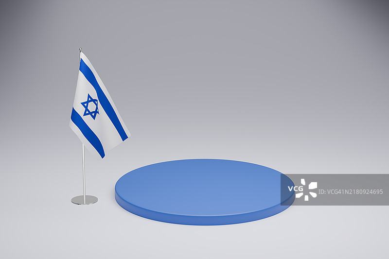 以色列国旗模板，放置在讲台上图片素材