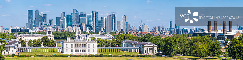 伦敦金丝雀码头格林威治码头区全景图片素材