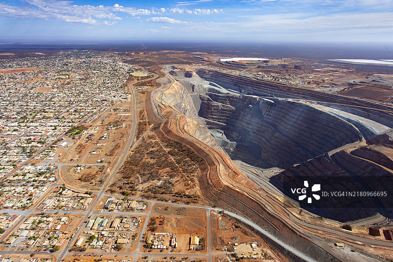 卡尔古利金矿鸟瞰图图片素材